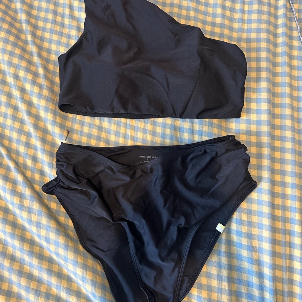 Summersalt Black ruched sidestroke Bikini Set